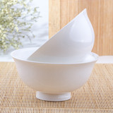 纯白陶瓷碗 创意骨瓷米饭碗汤碗小碗 厨房碗餐具套装 微波炉专用