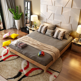 实木榻榻米床矮床韩式创意日式榻榻米双人1.8橡木家具1.2米儿童床