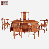 非洲花梨木扇形茶桌中式全实木功夫茶桌椅组合红木茶台茶艺桌台