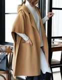 超大码韩版女装春装新款胖MM200斤宽松显瘦斗篷毛呢大衣风衣外套