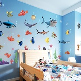 海底总动员儿童房墙贴画背景墙可移除墙贴幼儿园海底世界贴画包邮