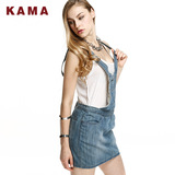 KAMA 卡玛 夏季款女装包臀裙子 背带休闲牛仔连衣裙 7214167