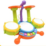 q儿童架子鼓玩具宝宝爵士鼓打击敲打乐器音乐带麦克风教材