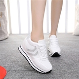 夏季女鞋内增高跟厚底镂空休闲鞋女版运动鞋子潮韩版学生白色单鞋