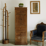 古朴年代老榆木置物柜实木边柜简约现代角柜边柜客厅卧室储物柜
