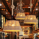 美式乡村loft复古风格吊灯创意田园服装店咖啡厅餐厅麻绳吧台吊灯
