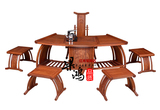 非洲黄花梨木明清古典红木家具简形茶几桌椅组合功夫茶桌扇形茶台
