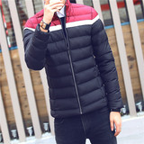 流行男装冬季新款韩版修身短款棉衣男外套青年保暖立领羽绒棉服潮