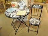 黑白异域剪影,北欧马赛克铁艺花园庭院阳台桌椅,咖啡,休闲桌椅