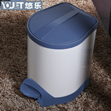 德国YOULET 垃圾桶 创意时尚欧式筒厨房家用脚踏卫生桶不锈钢静音