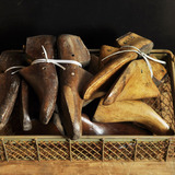 vintage老旧货英国实木铁掌老古董男女鞋楦 店铺橱窗道具收藏品