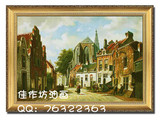 纯手绘欧式城市街景古典风景油画玄关客厅卧室大堂装饰画-0301