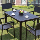 餐桌椅套件花园方桌酒吧椅子户外铁艺庭院阳台桌椅庭院塑木铝喷涂