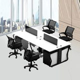 现代简约钢架板式高档职员办公桌员工电脑桌双四六八多人桌椅组合