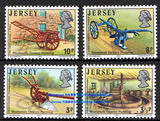 泽西1975年邮票 19世纪农业工具 农具机械 犁 干草车 播种机4新全