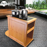 茗匠可移动茶车带轮竹制实木功夫泡茶水柜茶桌小茶几台电磁炉特价