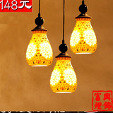 中式餐厅吊灯实木古典吧台阳台卧室客厅吊灯陶瓷餐厅过道楼梯吊灯