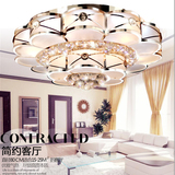温馨大气圆形led水晶客厅灯 欧式现代创意餐厅主卧室酒店吸顶灯具