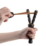 木质儿童弹弓玩具 双皮筋仿竹木制弹弓 休闲户外射击玩具
