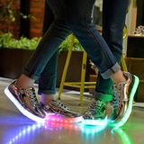 发光鞋40-43大码女鞋带灯鞋LED情侣男女运动休闲鞋USB充电荧光鞋