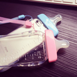 iphone手机壳6S/6P/5s4s透明保护套带挂绳超可爱好玩的奶瓶奶嘴