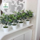 40厘米小绿植盆栽仿真植物白网叶塑料假花仿真花客厅酒店桌摆装饰