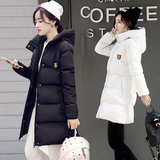 棉衣女 中长款冬装韩版女装加厚修身棉袄带帽宽松大码棉服外套潮