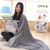 龙猫抱枕被子两用三合一空调被毯子毛绒玩具公仔卡通午睡枕暖手捂