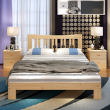 实木床双人1.8米大床单人儿童床1.2米简约现代1.5硬板床可定制