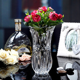 包邮富贵竹百合玫瑰花创意欧式加厚透明水晶玻璃花瓶居家饰品容器