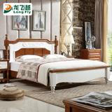 美式实木床 1.8米双人床大床地中海欧式床公主床现代卧室婚床家具