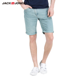 JackJones杰克琼斯纯棉植物染色重水洗修身牛仔短裤薄S|215243016