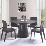 韩式餐桌黑白圆桌简约现代黑橡木餐桌椅组合洽谈桌小户型饭桌餐台