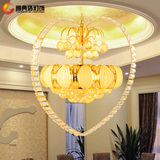 欧式餐厅水晶吊灯创意圆形水晶灯大气心形餐厅吊灯现代简约水晶灯