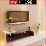 烤漆黑白简约现代小型客厅组装电视柜机顶盒背景墙柜地柜电视柜