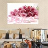 客厅现代无框画餐厅单联挂画卧室床头单幅装饰画走廊墙壁画玫瑰花