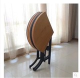 新欧式铁艺长方形办公桌实木圆形可折叠圆桌快收纳移动桌快餐桌椅
