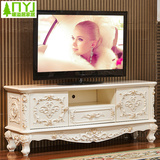 法式奢华高档电视柜欧式卧室电视机柜现代简约白色烤漆实木