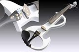 雅诗乐器--白色反S高档电小提琴 雕花配件 金子标贴 配无线发射器
