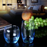 酒杯乐美雅透明玻璃水杯耐热茶杯啤酒杯创意彩色口杯圆形杯子套装
