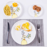 西餐餐具套装创意韩式景德镇骨瓷6头陶瓷器牛排盘子碗盘碟子家用