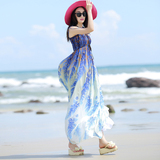 超长款拖地长裙波西米亚沙滩裙海边度假 显瘦抹胸吊带连衣裙a字夏