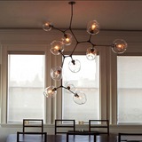 后现代玻璃分子吊灯美式创意个性艺术客厅别墅复式楼梯间枝型吊灯