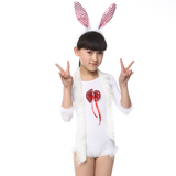 小白兔卡通演出服 六一元旦春节舞台表演服装 少儿舞台服装
