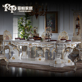 菲帕法式家具欧式 实木长餐台定制超大餐桌长方形白色别墅会议桌