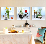 餐厅装饰画水果三联画冰晶无框画单幅饭厅厨房挂画客厅背景墙壁画