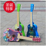 开心宝贝超人木质儿童玩具吉他25寸六弦小吉他 送背带、拨片包邮