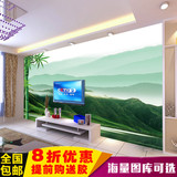 大型壁画3D田园电视背景墙纸客厅山水画竹林墙布欧式壁纸竹子