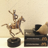 欧式动物摆件 骑马师艺术品 法式纯手工雕塑酒柜摆件 驯马师骑士