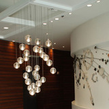 LED流星雨餐厅吊灯水晶玻璃球灯酒吧台楼梯别墅工程灯饰灯具